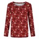 thumbnail image 4 of Camiseta de manga larga con cuello redondo y estampado navideño a la moda de verano para mujer Fridja bvmnju3383, 4 of 5