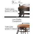 thumbnail image 2 of Kira Home Monarch I 30" Swivel Bar Stool, Brown Leatherette Seat Cushion, Scroll Backrest, Real Wood Accent, Old Steel, 2 of 7