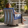thumbnail image 4 of Unnifurnzi Outdoor Swivel Rocker Patio Chairs Set of 2-All Weather Wicker Swivel Patio Chairs Outdoor Chairs for Deck Porch Poolside Balcony-Gray/Blue, 4 of 7