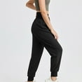 thumbnail image 4 of WREESH Women's Spring Cozy Yoga Joggers High Waisted Loose Workout Sweatpants Solid Color Comfy Pants with Pockets Black, 4 of 5