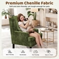 thumbnail image 6 of Aprafie Ergonomic Wingback Chair, 20.7" High Back Accent Chair with Ultra-Thick Cushion, Solid Wood Arms & Legs for Living Room, Bedroom, Reading Nook, Green, 6 of 7