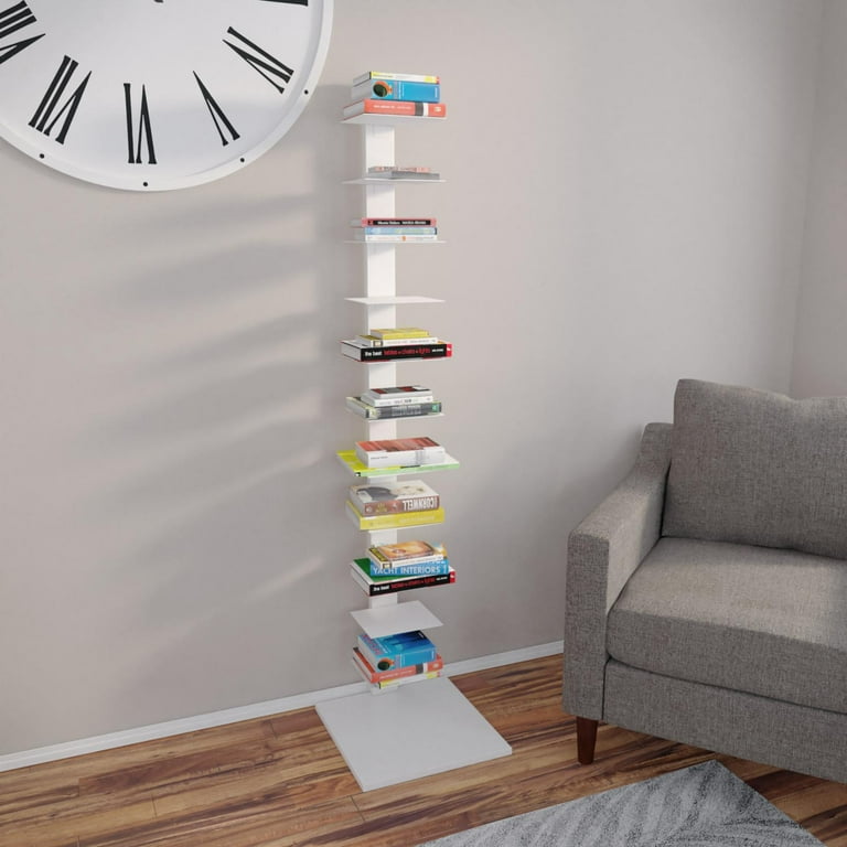 SEI Furniture Modern 65.25 Inch 12 Shelf Spine Floating Book Tower