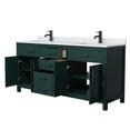 thumbnail image 3 of Wyndham Collection Beckett 72" Wood Double Bathroom Vanity in Green/Matte Black, 3 of 6