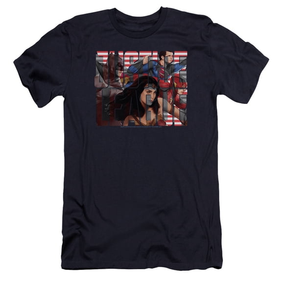 Justice League Movie - Rally - Premium Slim Fit Short Sleeve Shirt - Medium