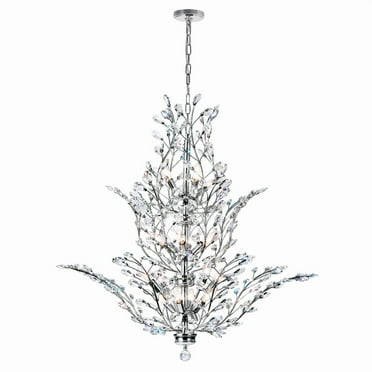 CWI Lighting Ivy 18 Light Transitional Metal Chandelier in Chrome