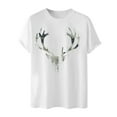 thumbnail image 4 of Jinhomg Mens Summer Tees Funny Animal Deer Graphic Casual T-Shirts Lightweight Comfy Short Sleeve Round Neck Tee Tops Athletic Workout Wear Holiday White M, 4 of 6
