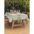 thumbnail image 3 of Outdoor Tablecloths with Umbrella Hole & Zipper, Sage Green Morocco Rectangle Tablecloth 52x70 Inch, Vintage Abstract Geometric Pattern Waterproof Table Cloth, Patio/Pool/Picnic Table Covers, 3 of 8