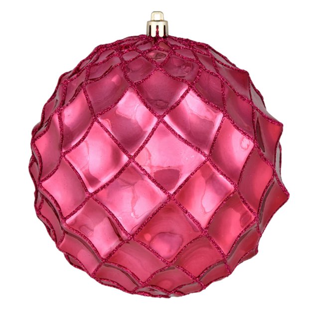 Vickerman Balle de Forme Brillante Rouge Baie 6 Pouces 4/sac