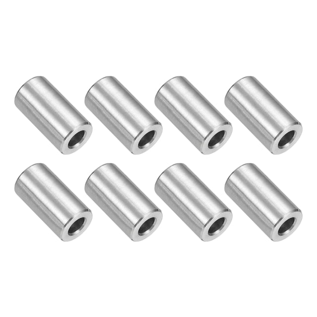 8 Pcs Entretoises en Acier Inoxydable 304 1/2 Pouces OD x 1/4 Pouces ID x 7/8 Pouces Longueur(12x6x22mm) Vis Support de Bague Finition Simple Non Filetée Entretoises Rondes en Métal pour Vis M3 Boulons et Tringles, Argent