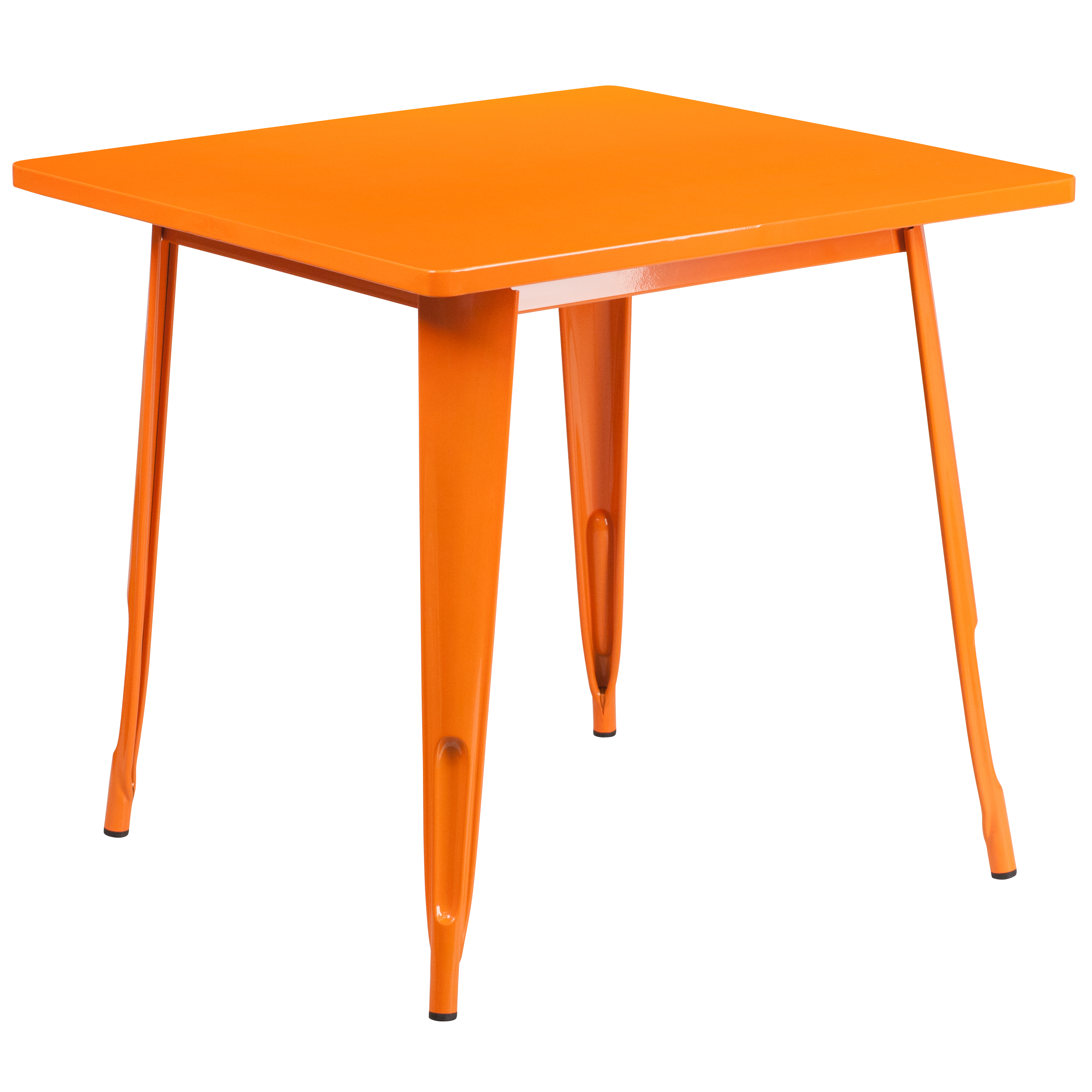 Flash Furniture Commercial Grade 31.5" Square Orange Metal Indoor-Outdoor Table Set with 4 Arm Chairs - image 4 of 5