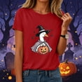thumbnail image 6 of Halloween Shirt For Women Print T Shirt Short Sleeve T Shirt Top Spooky Pumpkin Gift Top, 6 of 9