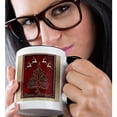 thumbnail image 2 of 3drose, Reindeer and Christmas Tree Happy Holidays, 11oz Two-tone Black Mug, 2 of 6