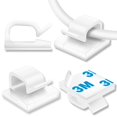 thumbnail image 1 of Cable Clips suoundey, 130 unidades, soporte adhesivo blanco, 1 of 5