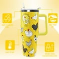 thumbnail image 4 of 40oz Stainless Steel Insulated Chicken Tumbler with Handle & Straw - Funny Crowing Rooster Travel Mug, Coffee Water Bottle, Novelty Gift Decor, 4 of 6