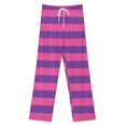 thumbnail image 3 of Pink And Purple Stripes Pajamas Leisure Trousers Soft Warm Sleepwear Bottoms Loose Retro Nightwear, 3 of 6