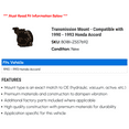 thumbnail image 2 of Transmission Mount - Compatible with 1990 - 1993 Honda Accord 1991 1992, 2 of 2