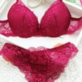 thumbnail image 2 of Xinhuaya Woman Lace Floral Push Up Bra Set Hollow Sweet Transparent Underwear Lingerie Sets, 2 of 5