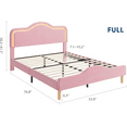 thumbnail image 3 of Twin/Full/Queen Size Velvet Princess LED Bed Frame - Adjustable Headboard & Footboard, Wooden Slats Support, No Box Spring Needed, 3 of 8
