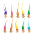 thumbnail image 1 of 10 PCS Long-haired Lucky Mini Troll Dolls, Assorted Hair Colors, 0.78 Bodies, 2 Hair. Cake Toppers, Action Figures, School Project, Arts and Crafts, Party Favors, 1 of 5
