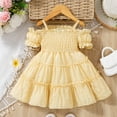 thumbnail image 5 of Gubotare Girls Dresses Boho Toddler Baby Girls Spaghetti Strap DressSling Summer Princess Casual (Yellow,Size 18-24 Months), 5 of 7