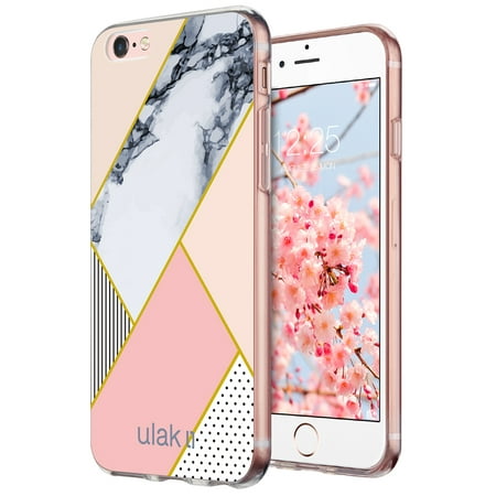 Glossy Case Cover - iPhone 6 6S Case,ULAK Marble Pattern Slim-Fit Hybrid Glossy PC + TPU Bumper Case Scratch-Resistant Cover for Apple iPhone 6 (2014) / 6S 4.7 inch (2015)