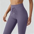 thumbnail image 6 of NOLDARES Women’s Flare Leggings High Waisted Bootcut Yoga Pants Tummy Control Seamless Flared Bell Bottom Workout Gym Pants(L040-Light Purple), 6 of 8