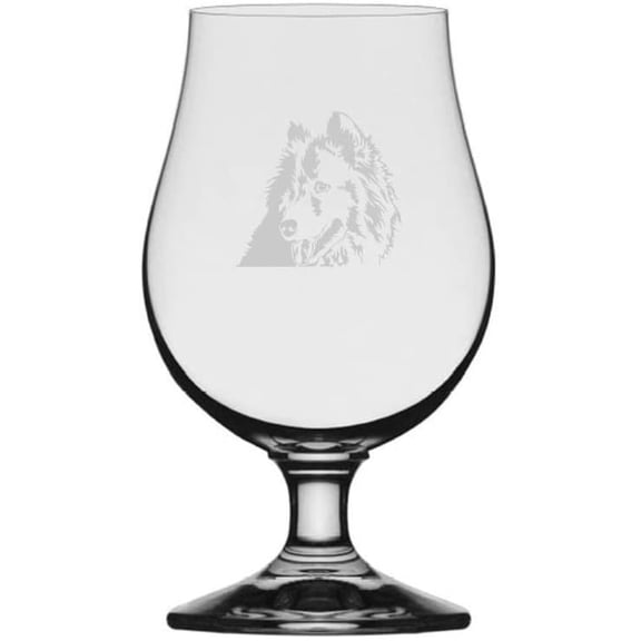 Shiba Inu Dog Themed Etched 13.25oz Iona Beer Glass