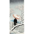 thumbnail image 2 of Takahashi, Hiroaki 16x32 Black Ornate Wood Framed with Double Matting Museum Art Print Titled - Plum Tree in Snow, 2 of 4