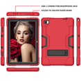 thumbnail image 2 of FIEWESEY Heavy Duty Shockproof Hybrid Case for Dragon Touch Notepad 102/Blackview Tab 7/7 Pro/OSCAL Pad 10/TECLAST P30S/M40 Plus/M40S/M40 PRO/P20S/P20HD/P40HD+Screen Protector(Red/Black,1 Pack), 2 of 6