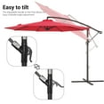 thumbnail image 2 of ACEGOSES 10ft Outdoor Patio Umbrella, Round Canopy Offset Umbrella for Villa Gardens, Lawns and Yard,Red, 2 of 6