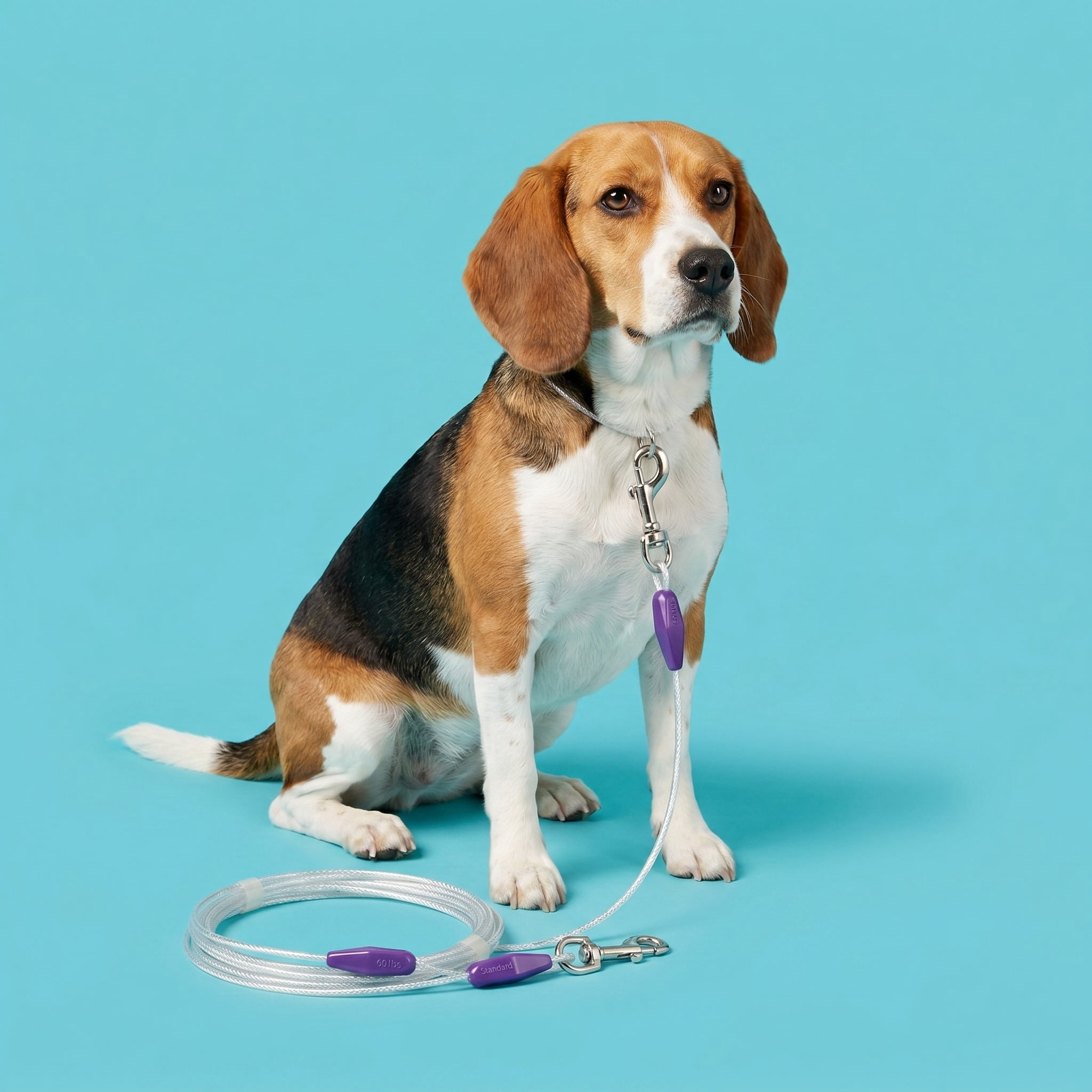 (2 pack) Vibrant Life Reflective Vinyl-Covered Tie-Out Cable for Dogs, M, 25'