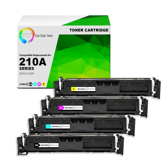 TCT 210A Toner Cartridge 4 Pack - Premium Compatible Replacement for 210A W2100A W2101A W2102A W2103A