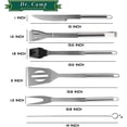 thumbnail image 3 of Dr. Camp 9-Piece BBQ Grill Tool Set, Stainless Steel Grilling Accessories for Outdoor Cooking, Heavy-Duty Barbecue Utensil Kit, 3 of 5