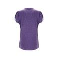 thumbnail image 4 of Vedolay Short Sleeve Shirts For Women Women's Puff Sleeve Tops Lace Casual Loose Summer Blouses T Shirt,Purple L, 4 of 5
