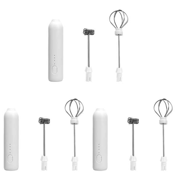 Espumador Leche Eléctrico Batidor Portátil Con Carga USB para Casera () Blanco