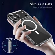 ShellTech for iPhone 15 Pro Max Magnetic PC+TPU Hybrid Case, Compatible with MagSafe, Shockproof, Drop Proof, Military-Grade Anti-Scratch Protection Cover,Clear
