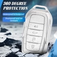 thumbnail image 5 of Key Fob Cover Compatible with Toyota Land Cruiser Venza RAV4 4Runner Corolla Cross Grand Highlander Tundra Crown Tacoma Camry Keychain Case Holder Protector,Silver-white, 5 of 6