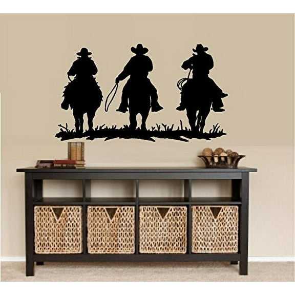 COWBOYS RIDING #43 ~ WALL DECAL LARGE 19" X 35"