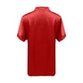 thumbnail image 5 of Camisa de manga corta de satén liso para mujer - Top elegante con cuello alto - Acabado satinado para ocasiones informales/formales - Tallas S-XL, 5 of 5