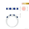 thumbnail image 6 of ANGARA Natural Shared Prong Sapphire and Diamond Half Eternity Ring in 14K White Gold for Women (Size-3.1mm) | September Birthstone, Anniversary, Jewelry Gift for Women | Natural Blue Sapphire Ring, 6 of 11