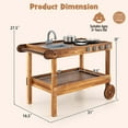 thumbnail image 3 of Costway Kids Wooden Mud Play Kitchen Cart with Sink, 4 Stoves & Storage Shelf Natural, 3 of 10