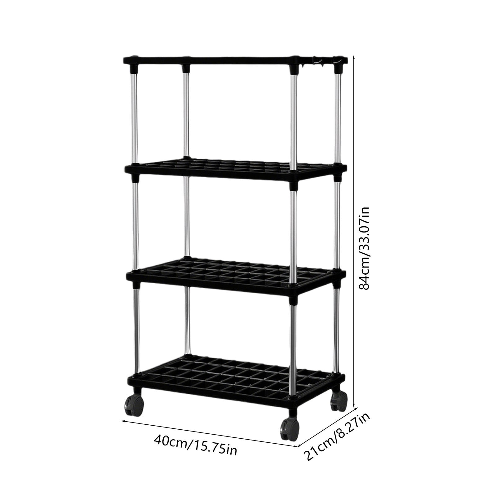 Usloyux Under $5 Freestanding Shelf Bathroom Organizer,2/3 Tier Storage Shelves with Wheels,Plastic and Metal Shelf Storage Rack Organizer,Standing Shelf for Bathroom Kitchen Closet