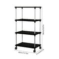 thumbnail image 3 of RBCKVXZ 3-Tier Kitchen Storage Cart, Adjustable Rolling Pantry Storage Cart with 4 Hooks, 23" Tall Plastic Kitchen Shelf Organizer for Fruit, Vegetables, Potato (Black), 3 of 7