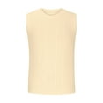 thumbnail image 5 of HOOMEUMY Men's Summer Slim Fit Solid Color Knitted Tank Top Basic Crew Neck Sleeveless Pullover Tank Top Beige XL, 5 of 8