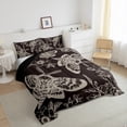 thumbnail image 3 of Feelyou Bohemian Moth Butterfly Bedding Comforter Set, Damask Flower Floral Twin Comforter Sets, Hippie Animal Skeleton Reversible Bedding Set, Super Cozy Room Decor, 2pcs, 3 of 8