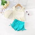 thumbnail image 2 of WAYUTE Girls Swimsuit 3 Piece Swimwear Ruffle Trim Comfortable Tankini Top with Swim Shorts for Toddler Kids Summer Beach, 2 of 3
