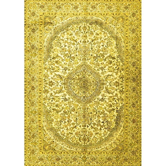 Ahgly Company Indoor Rectangle Persian Yellow Traditional Area Rugs, 4' x 6'
