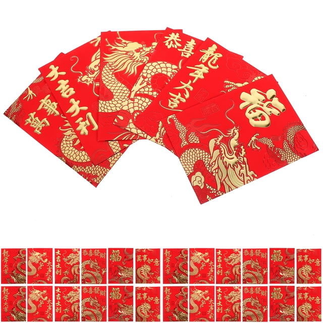 Miangastore 60 Pcs Enveloppes Rouges au Design Créatif Symbole de Bénédictions pour Amis et Familles