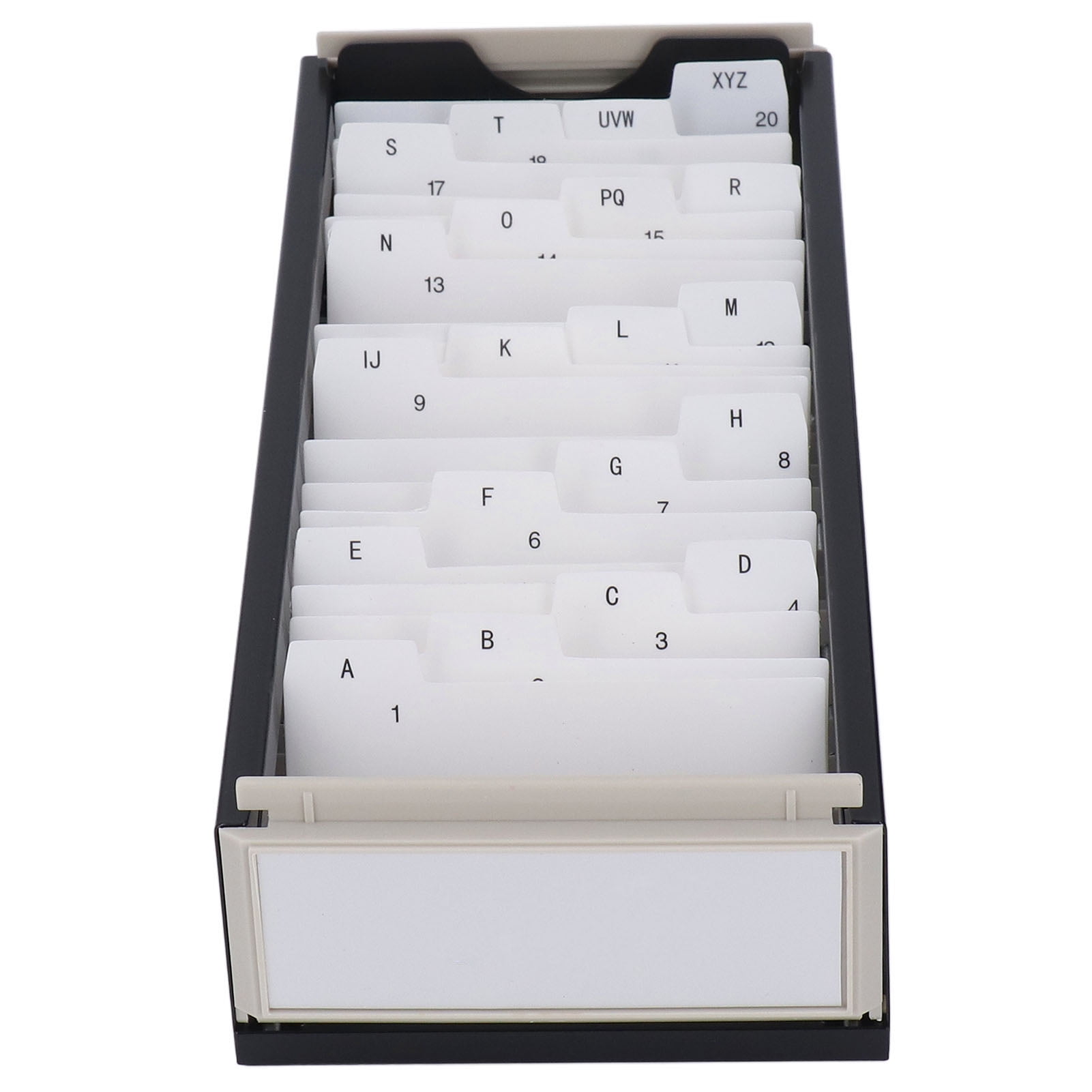 Riousery Index Card Holder Hold 800 Business Cards A To Z Organizer Box with High Transparent Cover for Office and Desktop Black 11.02 x 5.12 x 3.15 inches / 28 x 13 x 8 cm