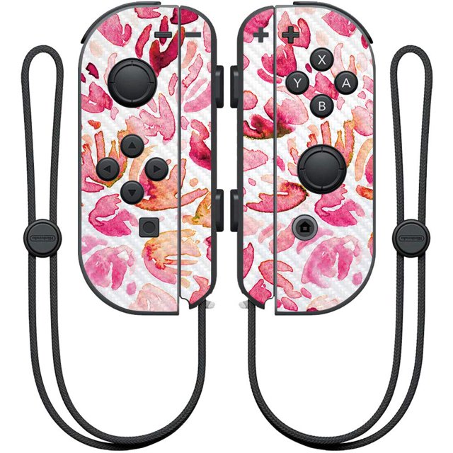 MightySkins Carbon Fiber Skin for Nintendo Joy-Con Controller - Pink Petals | Protective, Durable Textured Carbon Fiber Finish | Easy to Apply, Remove, and Change Styles | Made in The USA
